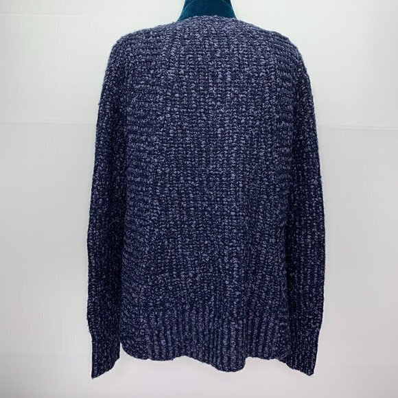 Moth Anthropologie Sweater Small Knit V Neck Pullover Blue Side Zipper Detail - Picture 11 of 12